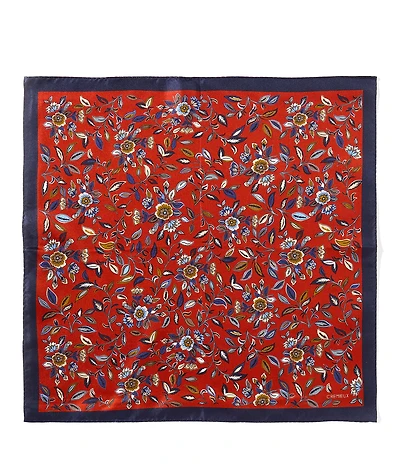 Cremieux Kai Flower Print Woven Silk Pocket Square