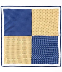 Cremieux Kaleb Neat Geometric Four Square Woven Silk Pocket Square