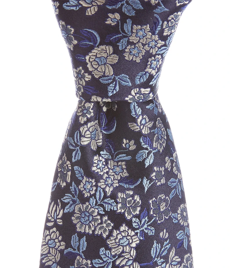 Cremieux King Floral Pattern 3 3/8#double; Silk Tie