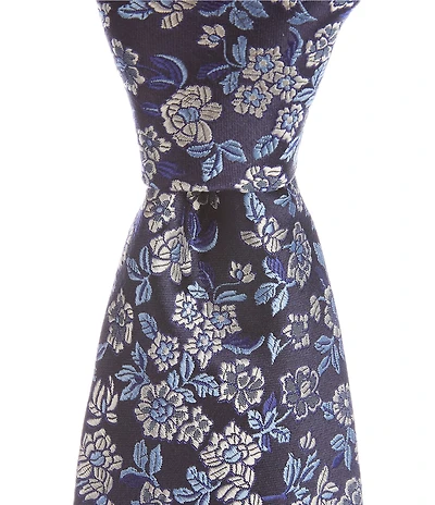 Cremieux King Floral Pattern 3 3/8#double; Silk Tie