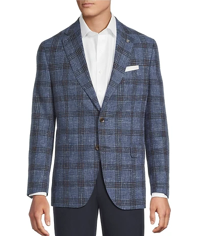 Cremieux Linen Blend Modern Fit Plaid Sport Coat
