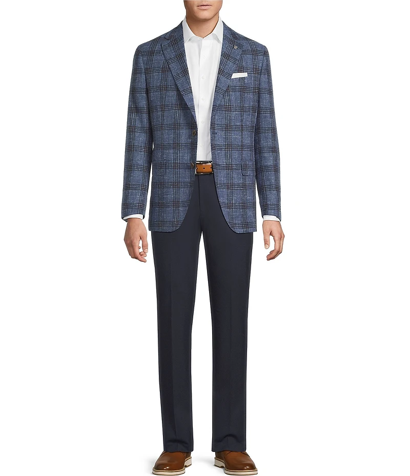 Cremieux Linen Blend Modern Fit Plaid Sport Coat