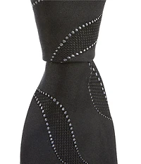 Murano Mateo Abstract/Waves Pattern 3#double; Silk Tie