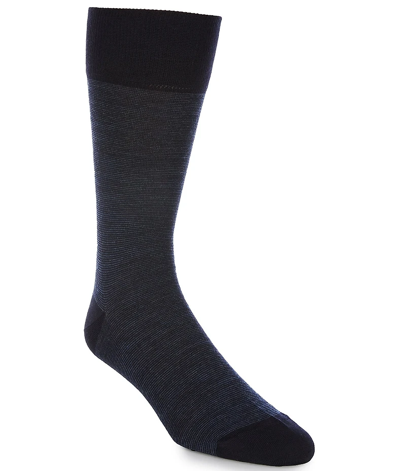 Cremieux Micro Stripe Rib Crew Dress Socks