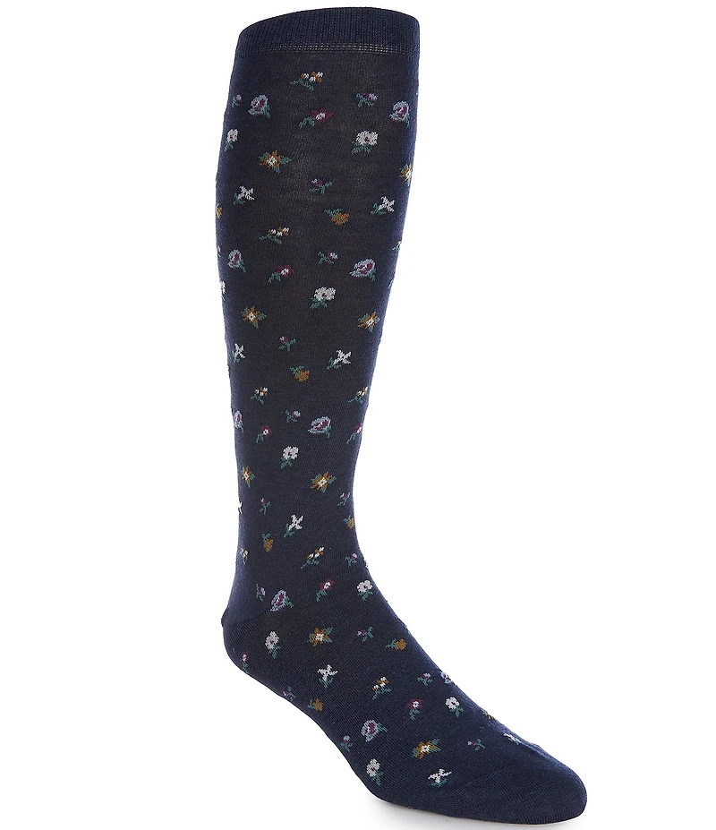 Cremieux Mini-Floral Over-The-Calf Dress Socks