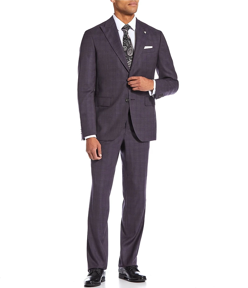 Cremieux Plaid Modern Fit Flat Front 2-Piece Suit