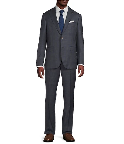 Cremieux Modern Fit Flat Front Dark Classic Plaid 2-Piece Suit