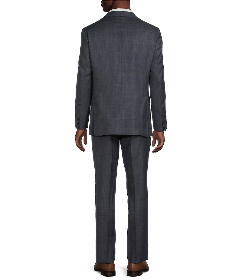 Cremieux Modern Fit Flat Front Dark Classic Plaid 2-Piece Suit