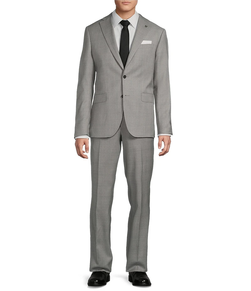 Cremieux Modern Fit Flat Front Light Classic Plaid 2-Piece Suit