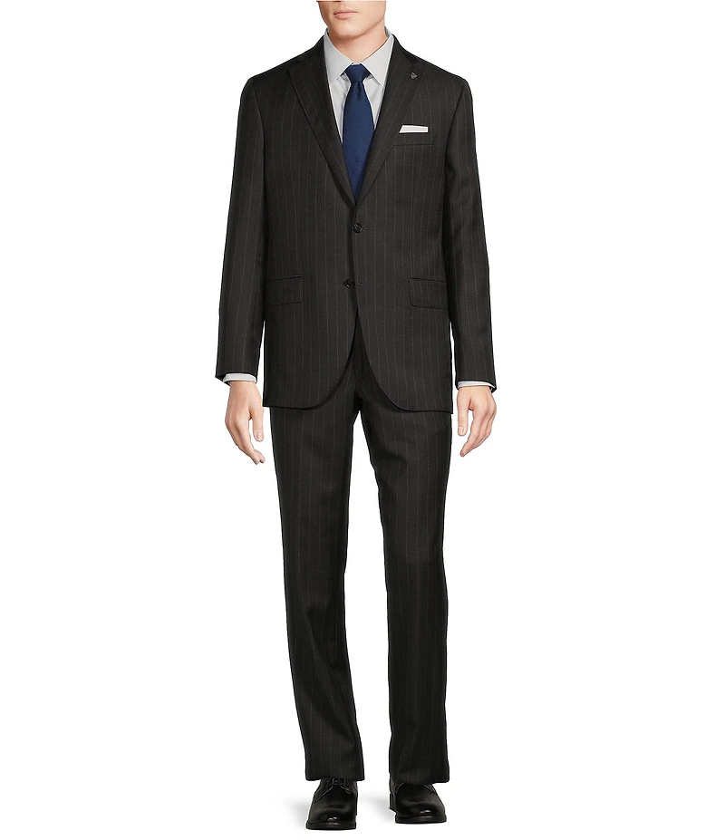 Cremieux Modern Fit Flat Front Stripe Pattern 2-Piece Suit