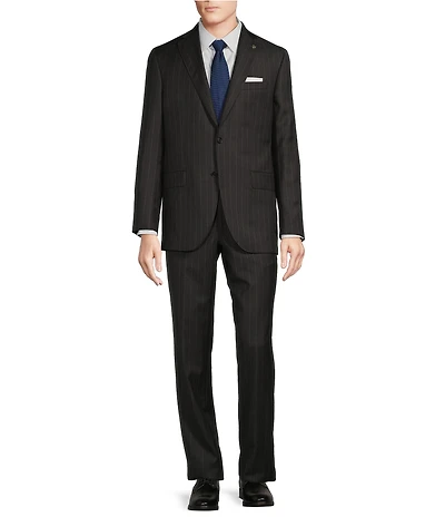 Cremieux Modern Fit Flat Front Stripe Pattern 2-Piece Suit