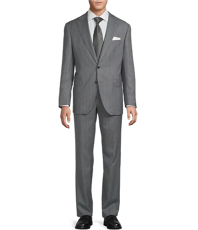 Cremieux Modern Fit Flat Front Striped Print 2-Piece Suit