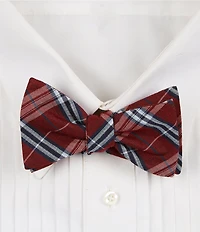 Cremieux Nicholas Plaid Woven Silk-Blend Bow Tie