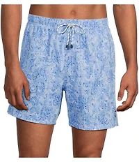 Cremieux Ocean Camo 6#double; Inseam Swim Trunks
