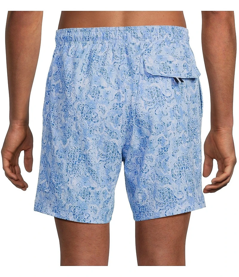 Cremieux Ocean Camo 6#double; Inseam Swim Trunks