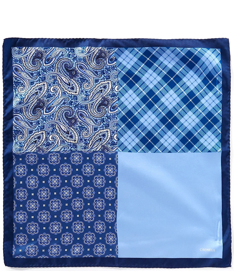 Cremieux Paisley Medallion 4 Square Silk Pocket Square