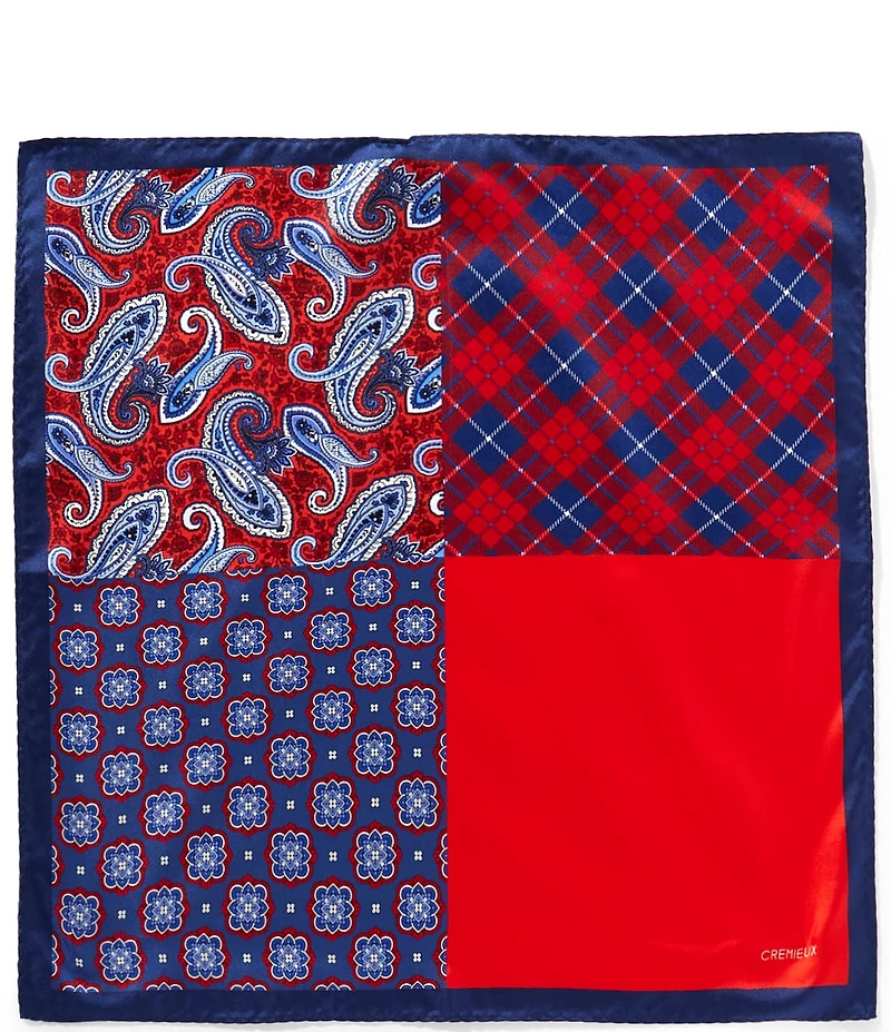 Cremieux Paisley Medallion 4 Square Silk Pocket Square