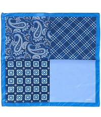 Cremieux Pat Paisley Medallion Four Square Woven Silk Pocket Square