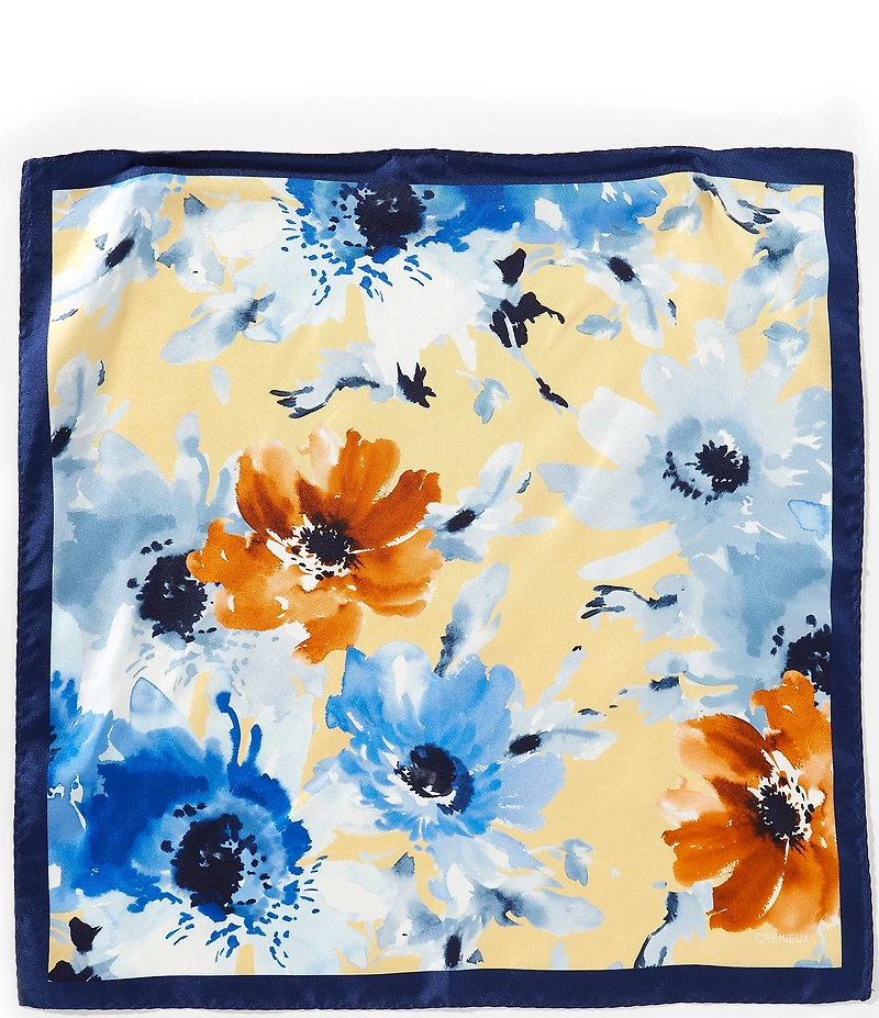 Cremieux Paxton Watercolor Floral Silk Pocket Square