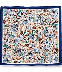 Cremieux Phoenix Bordered Flowers Woven Silk Pocket Square