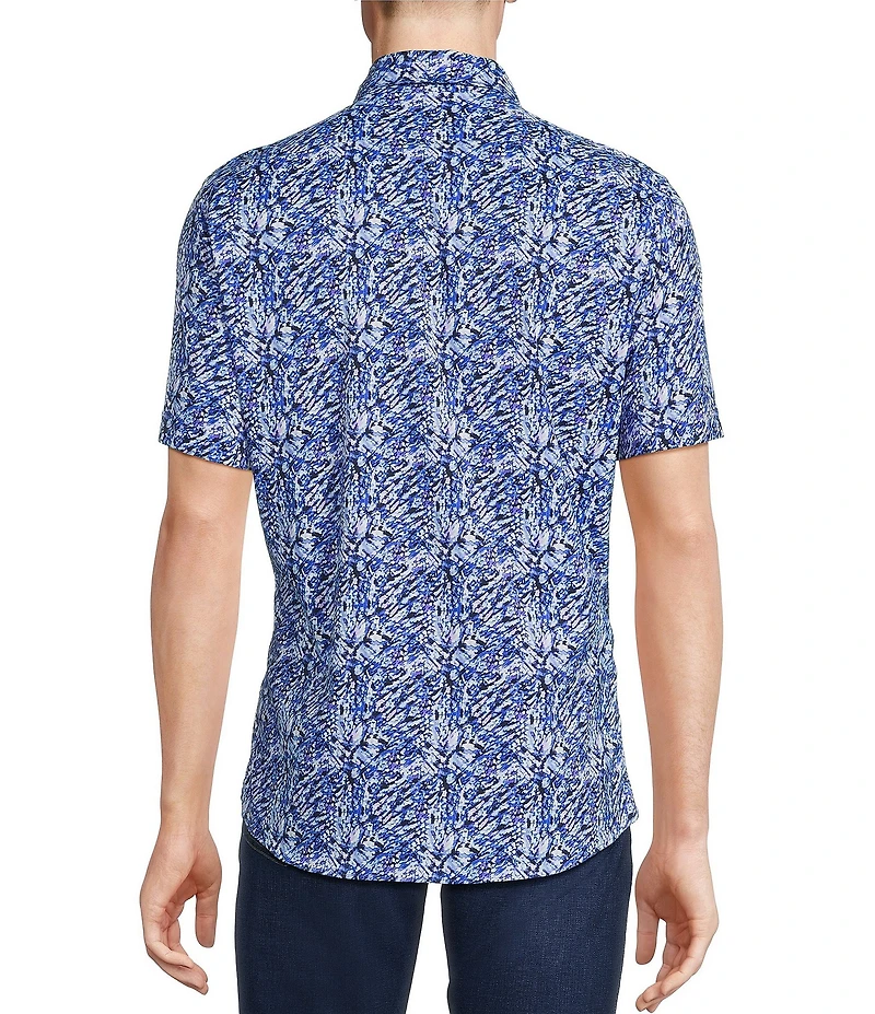 Cremieux Premium Denim Abstract Print Short Sleeve Woven Shirt
