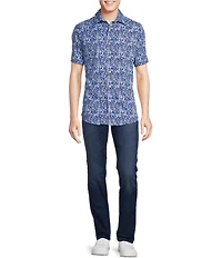 Cremieux Premium Denim Abstract Print Short Sleeve Woven Shirt