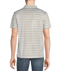 Cremieux Premium Denim Abstract Retro Print Coat Front Knit Shirt
