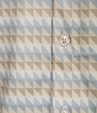 Cremieux Premium Denim Abstract Retro Print Coat Front Knit Shirt