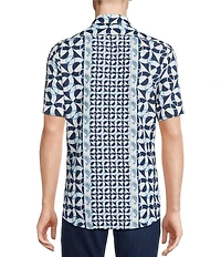 Cremieux Premium Denim Big & Tall Color Block Print Short Sleeve Woven Shirt