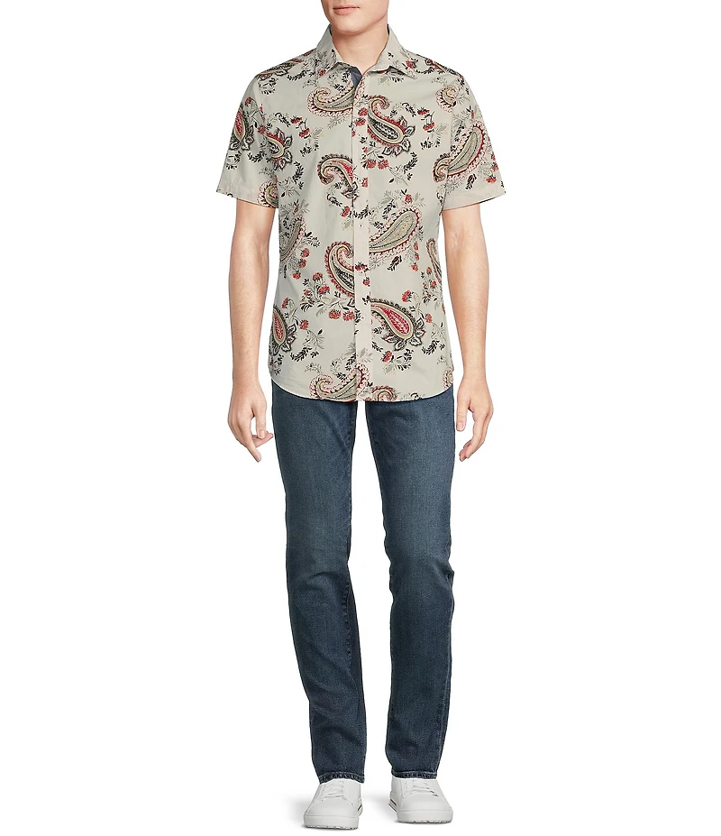 Cremieux Premium Denim Big & Tall Large Multi Paisley Stretch Woven Shirt