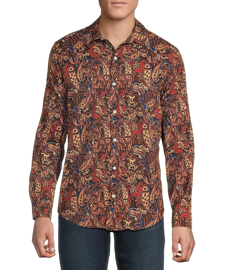 Cremieux Premium Denim Big & Tall Large Sunset Paisley Long Sleeve Woven Shirt