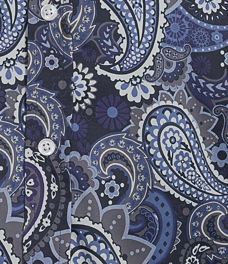 Cremieux Premium Denim Big & Tall Midnight Paisley Long Sleeve Woven Shirt