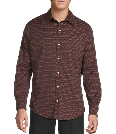 Cremieux Premium Denim Block Geometric Long Sleeve Woven Shirt