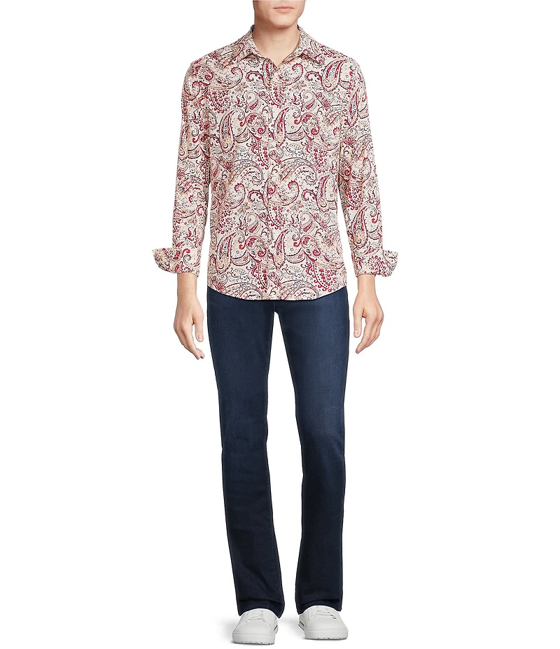 Cremieux Premium Denim Classic Paisley Long Sleeve Woven Shirt
