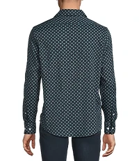 Cremieux Premium Denim Dark Geometric Print Stretch Long Sleeve Woven Shirt