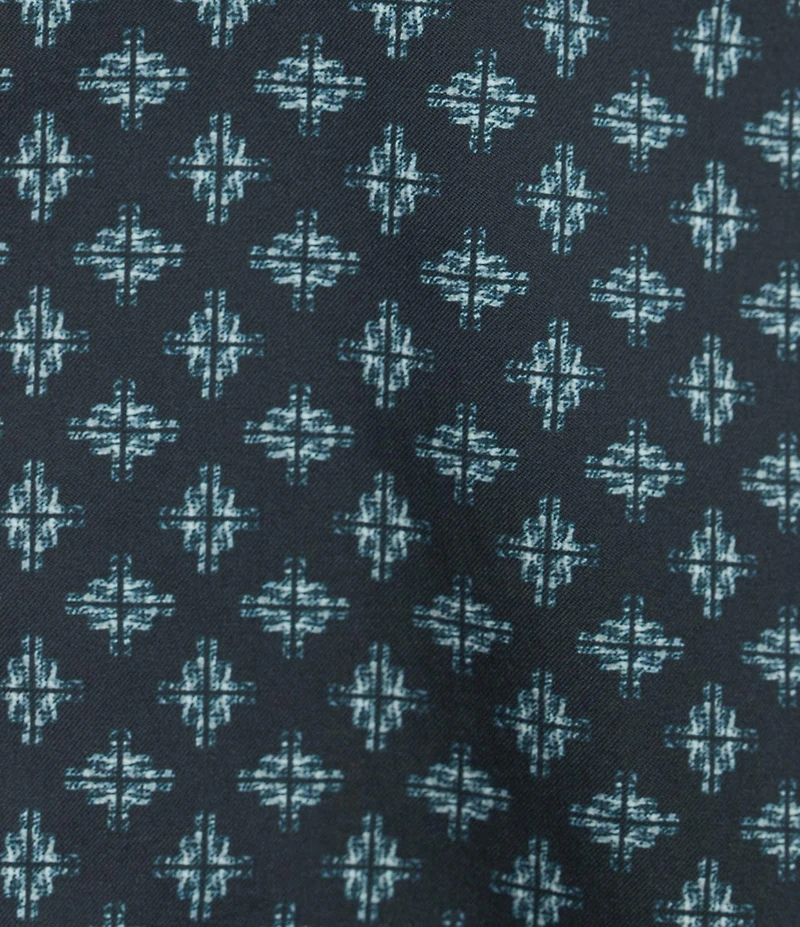 Cremieux Premium Denim Dark Geometric Print Stretch Long Sleeve Woven Shirt