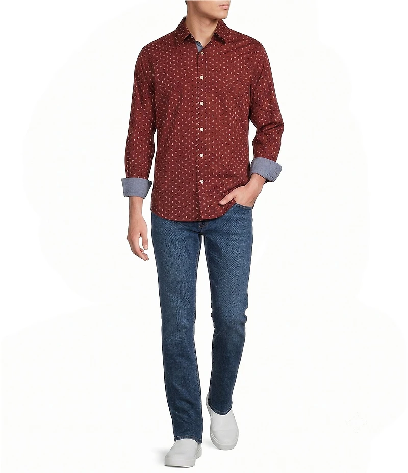 Cremieux Premium Denim Diamond Geo Long Sleeve Woven Shirt