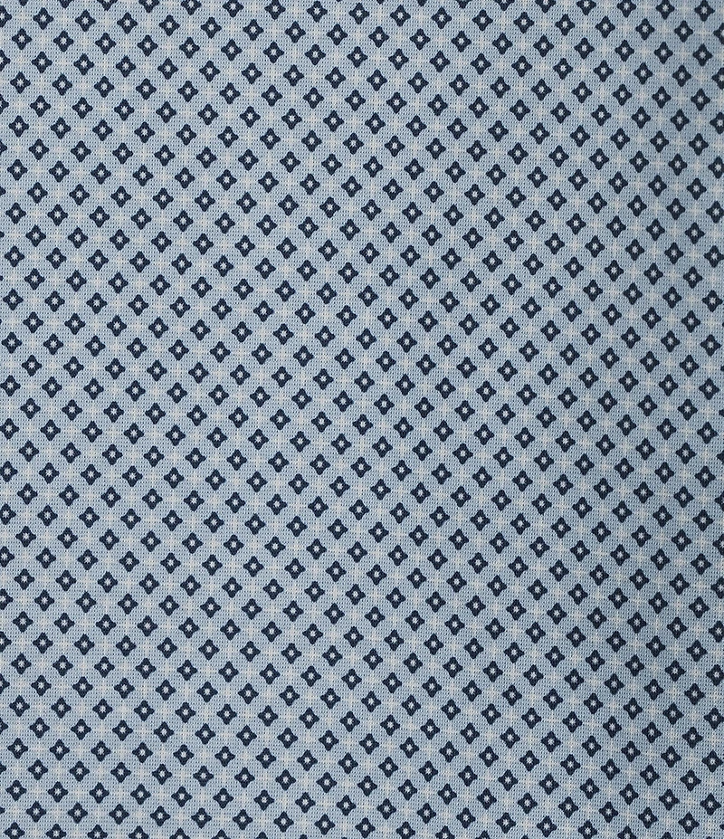 Cremieux Premium Denim Diamond Print Short Sleeve Coatfront Knit Shirt