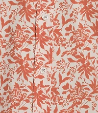 Cremieux Premium Denim Floral Print Short Sleeve Button Front Woven Shirt