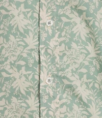 Cremieux Premium Denim Floral Print Short Sleeve Button Front Woven Shirt