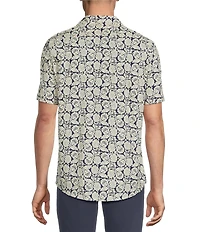 Cremieux Premium Denim Floral Print Short Sleeve Woven Shirt