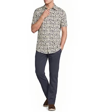 Cremieux Premium Denim Floral Print Short Sleeve Woven Shirt