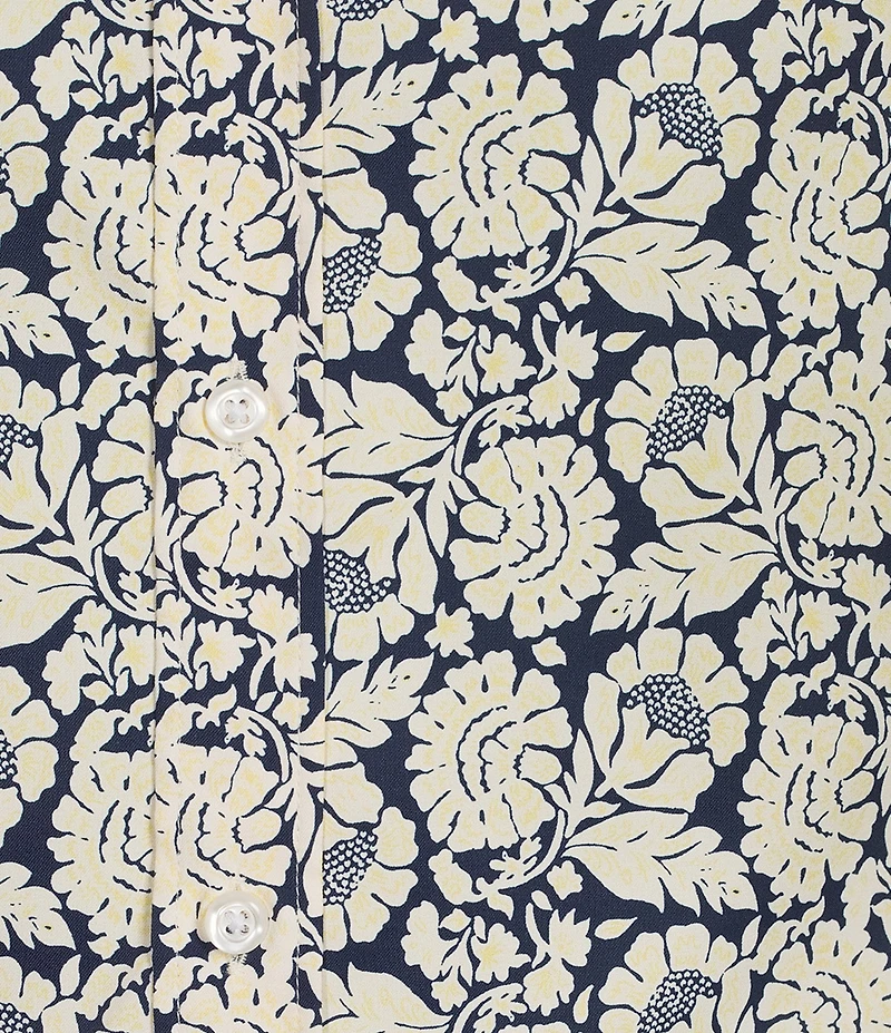 Cremieux Premium Denim Floral Print Short Sleeve Woven Shirt