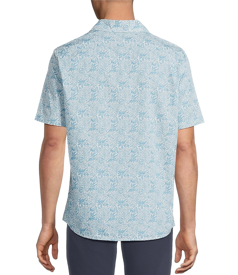 Cremieux Premium Denim Floral Print Short Sleeve Woven Shirt