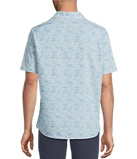 Cremieux Premium Denim Floral Print Short Sleeve Woven Shirt