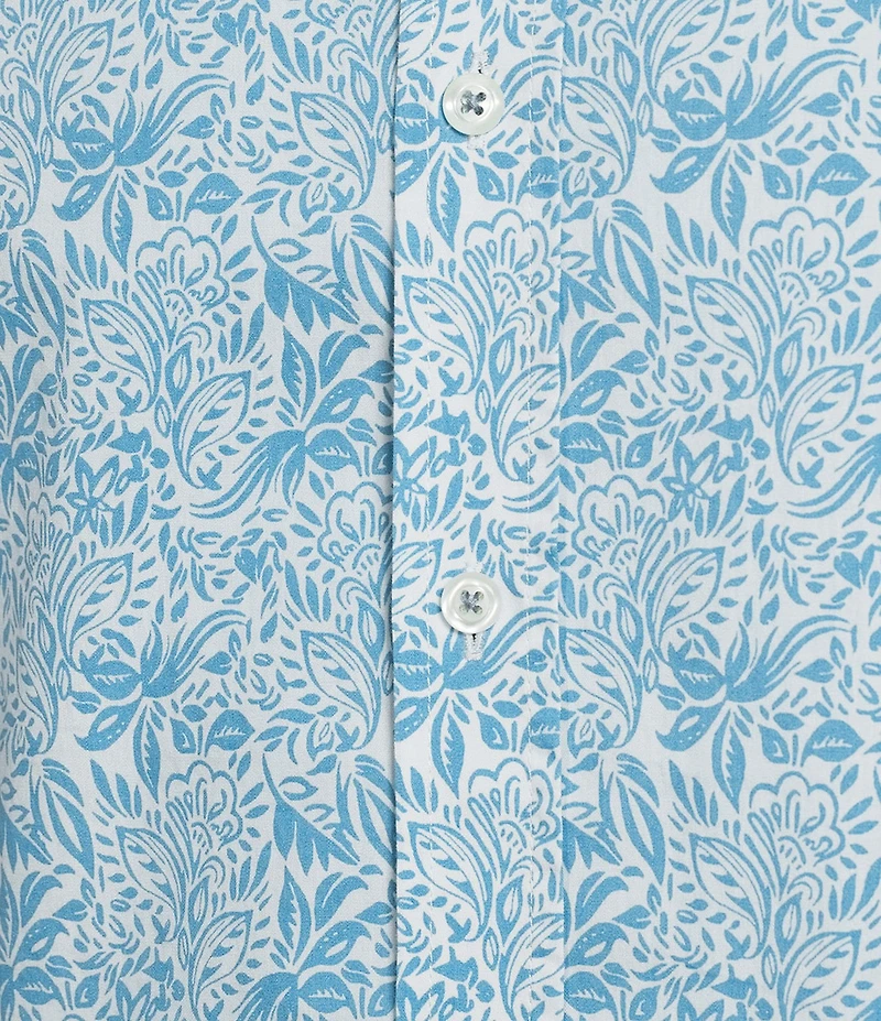 Cremieux Premium Denim Floral Print Short Sleeve Woven Shirt