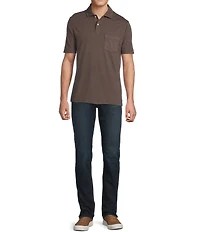 Cremieux Premium Denim Garment Dyed Short Sleeve Polo Shirt