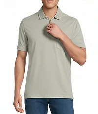 Cremieux Premium Denim Garment Dyed Short Sleeve Polo Shirt