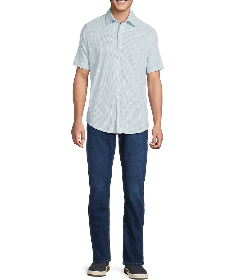 Cremieux Premium Denim Geometric Diamond Short Sleeve Woven Shirt