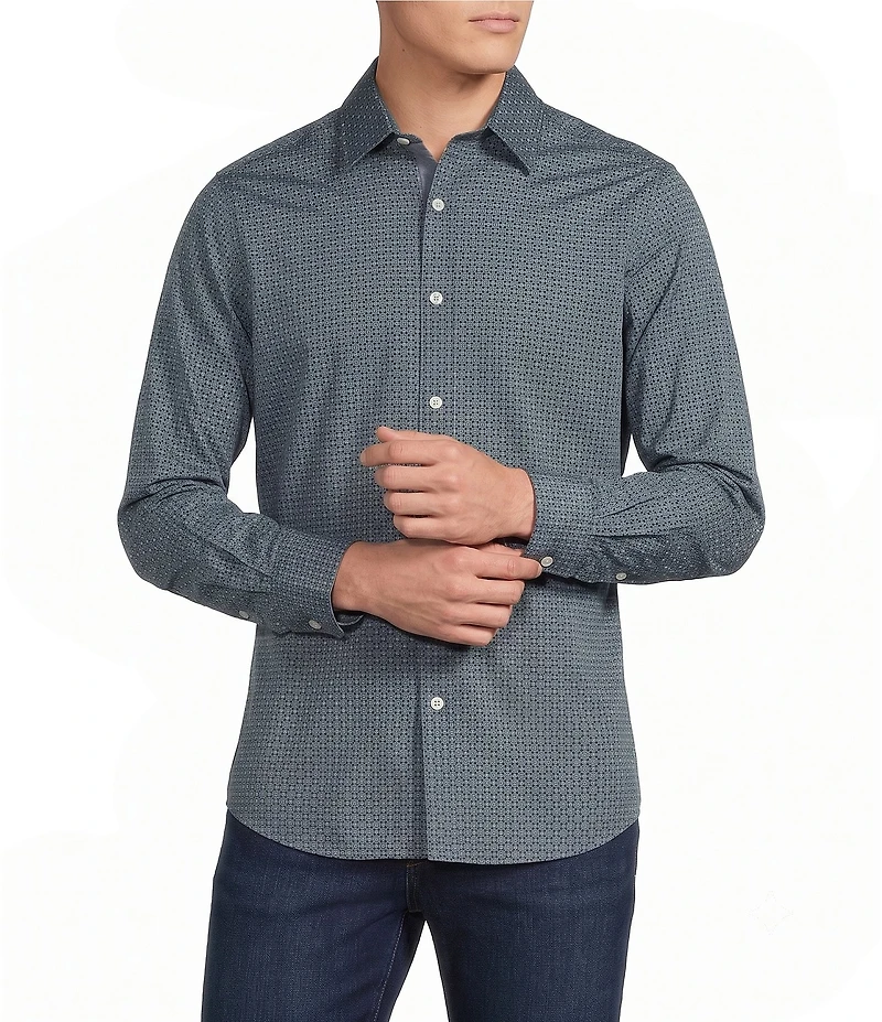 Cremieux Premium Denim Geometric Long Sleeve Woven Shirt